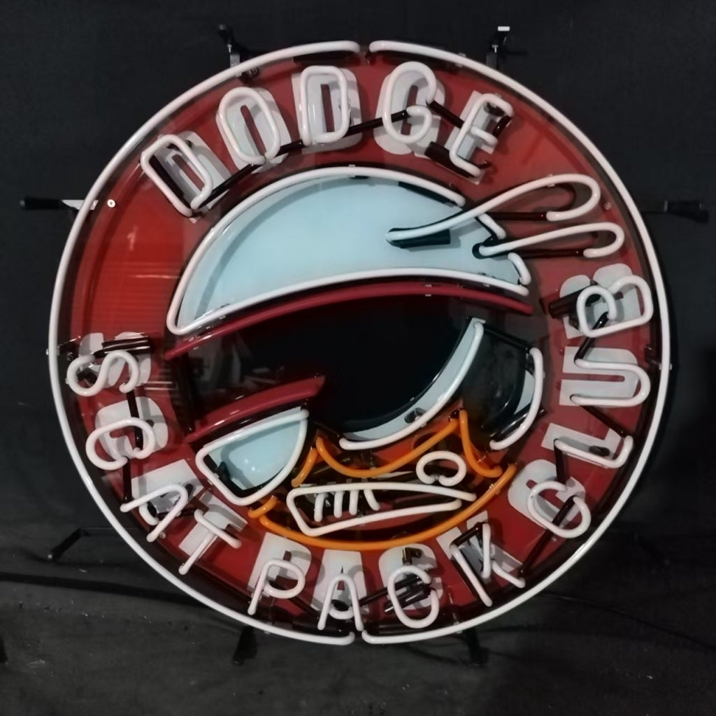 Dodge Scat Pack Neon Sign — Garage & Room Wall Light