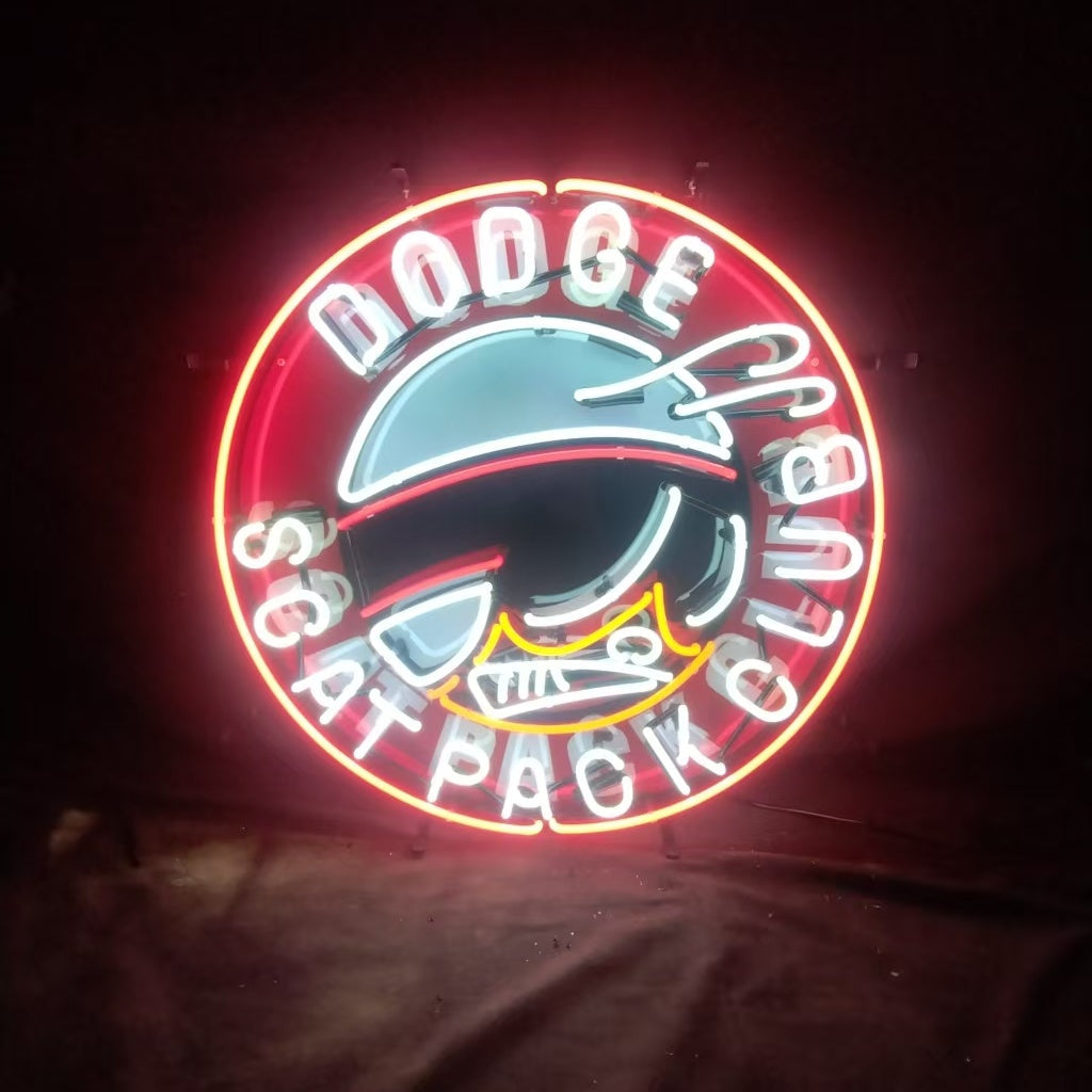 Dodge Scat Pack Neon Sign — Garage & Room Wall Light