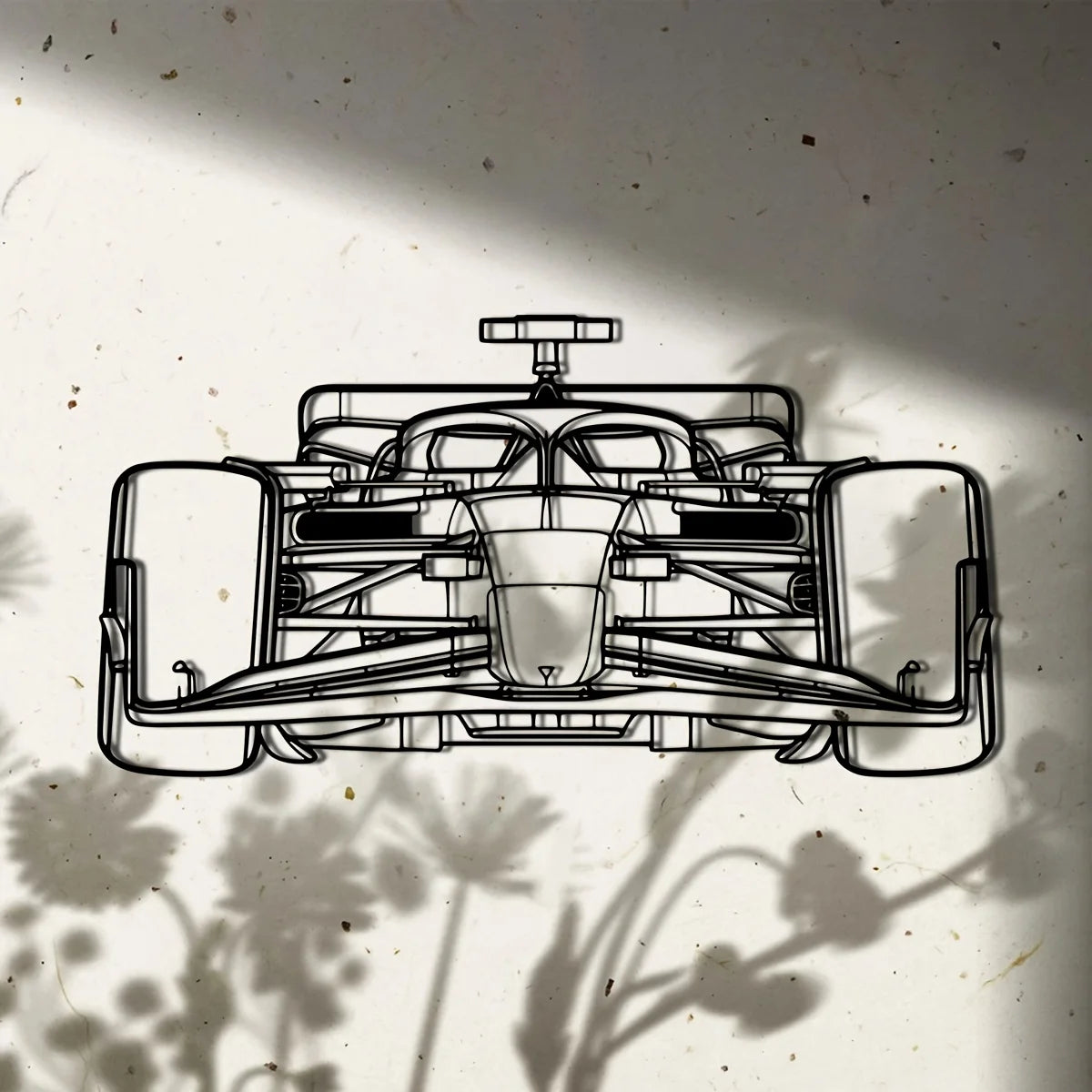 Racing Car Silhouette Metal Wall Art — Black Iron Garage Decor