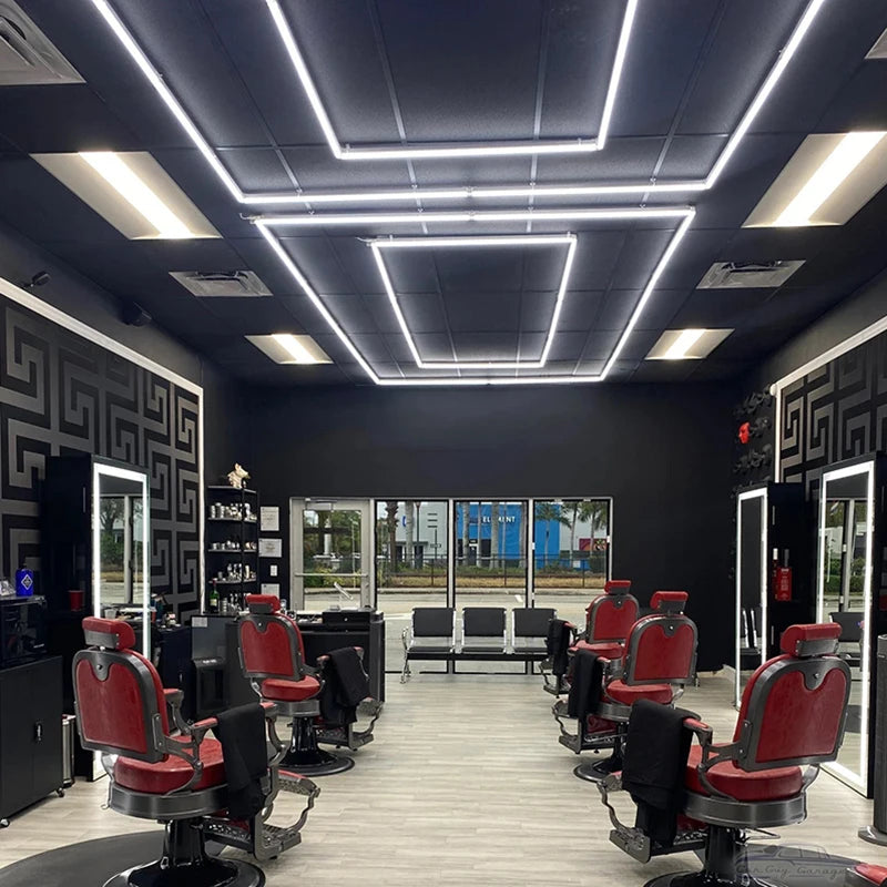 Hexagonal LED Garage Light — 6500K Workshop Ceiling Lamp