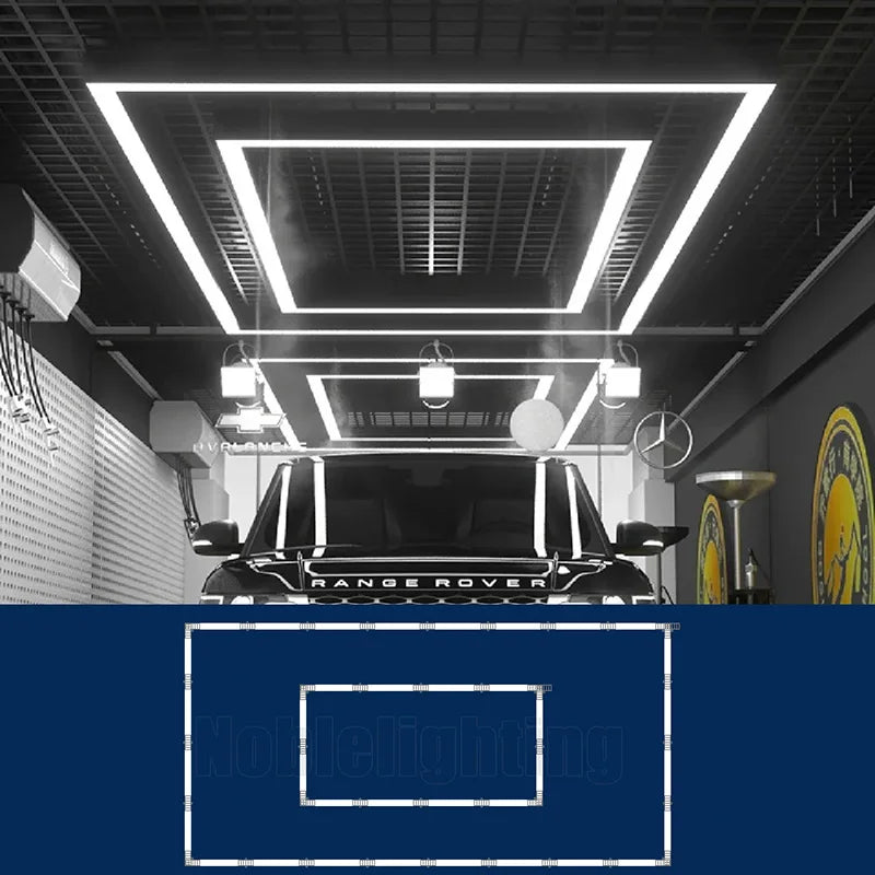 Hexagonal LED Ceiling Light — 6500K Car Detailing Garage Lamp