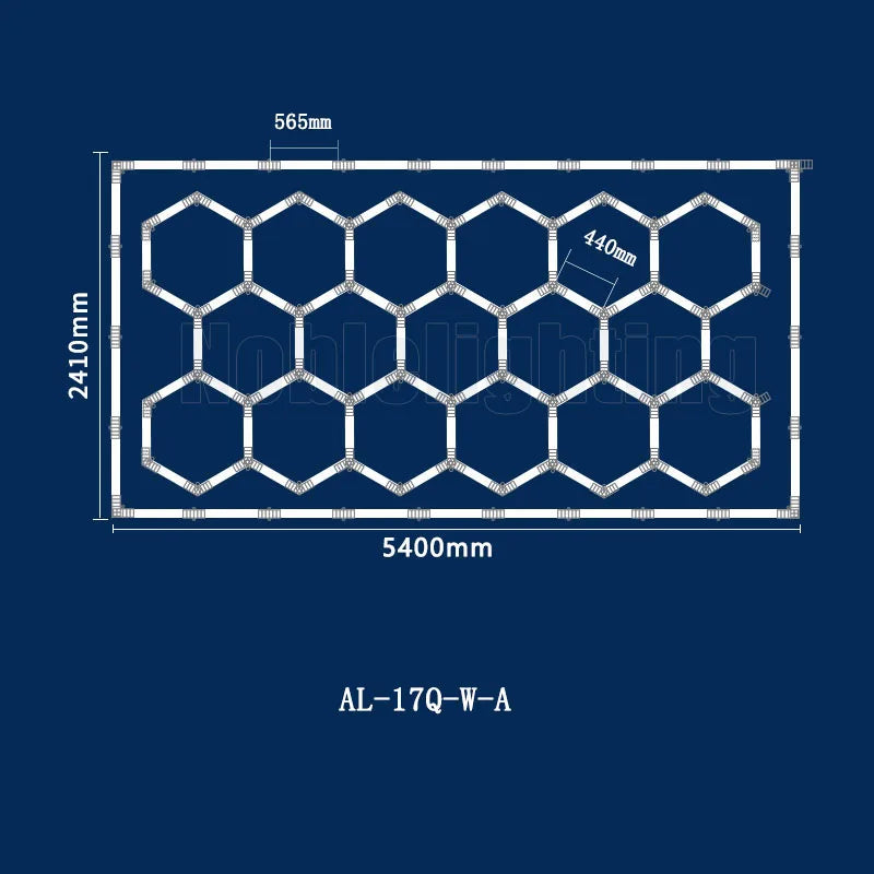 Hexagonal LED Garage Light — 6500K Workshop Ceiling Lamp