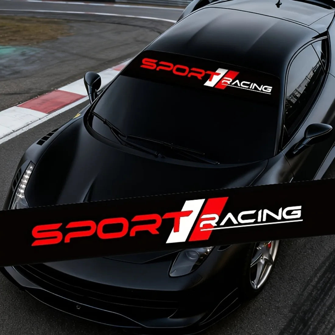 Racing Windshield Decal — Waterproof Vinyl Car Sticker