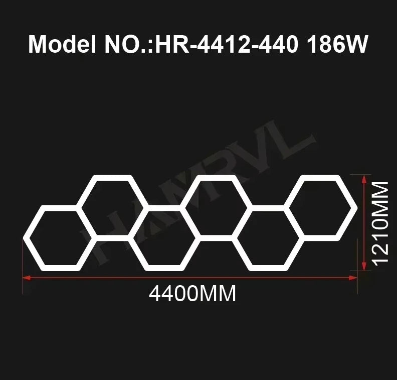 Hexagon Honeycomb LED Garage Lamp — IP65 Ceiling Light