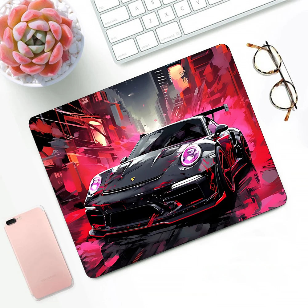 Sports Car Logo Desk Mat — Gaming Mouse Pad