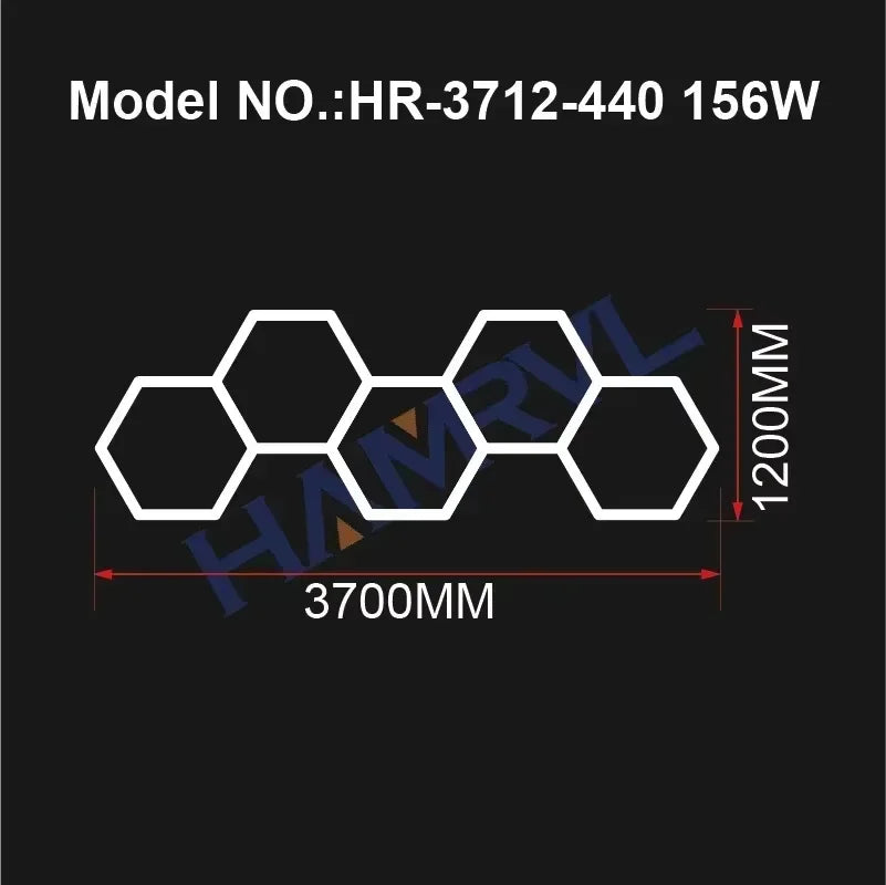 Hexagon Honeycomb LED Garage Lamp — IP65 Ceiling Light