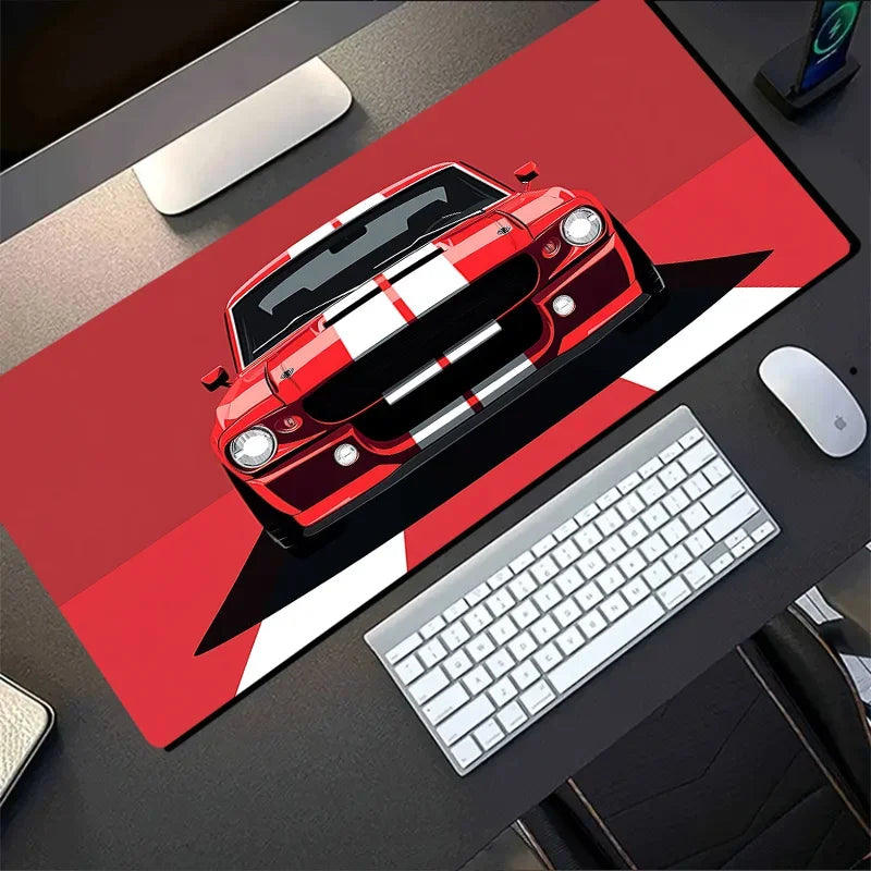 Red Sports Car Desk Mat — 900x400mm Gaming Mouse Pad