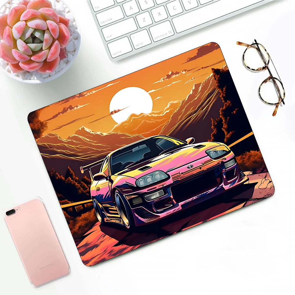 Sports Car Logo Desk Mat — Gaming Mouse Pad