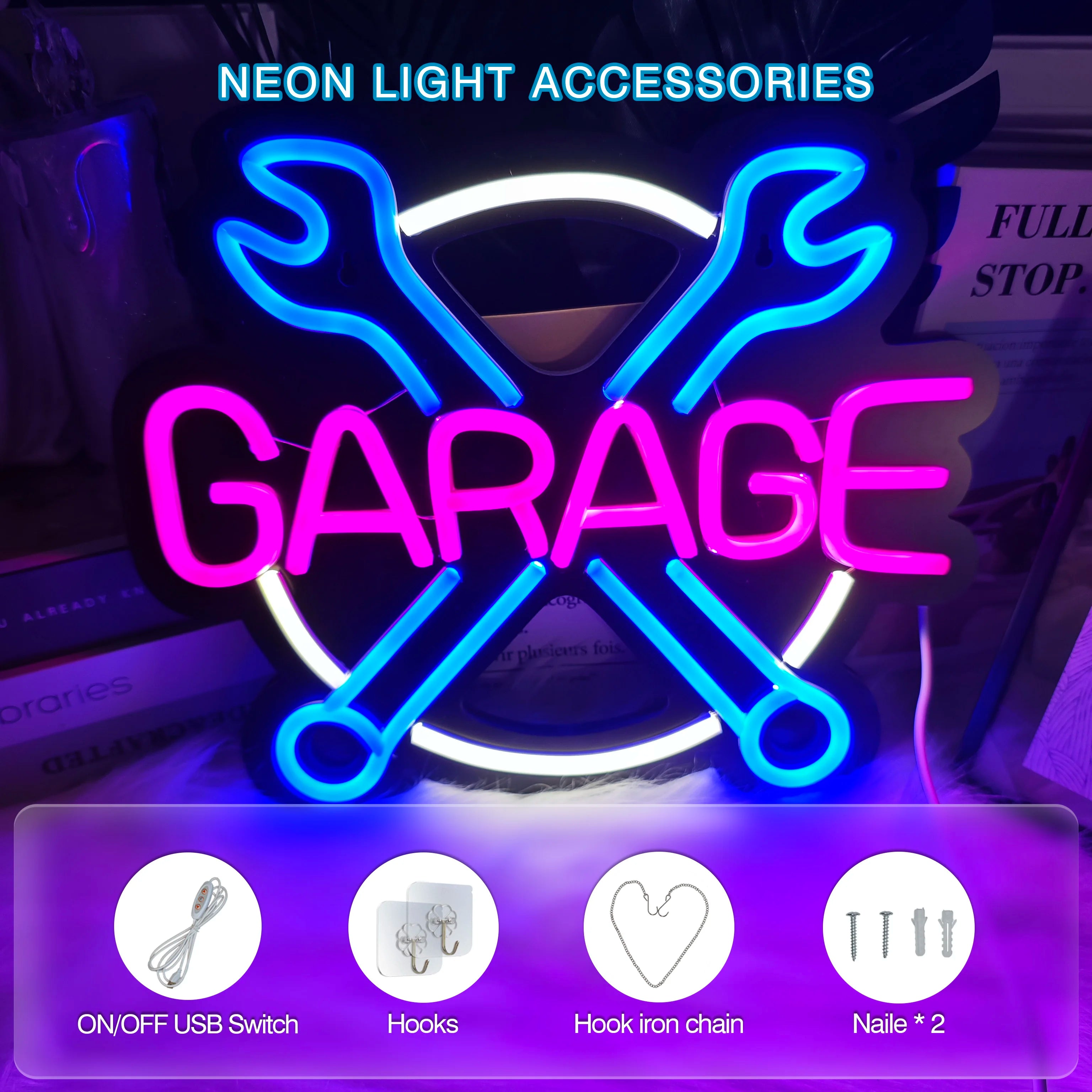 Garage Neon LED Sign — Car Workshop Wall Decor