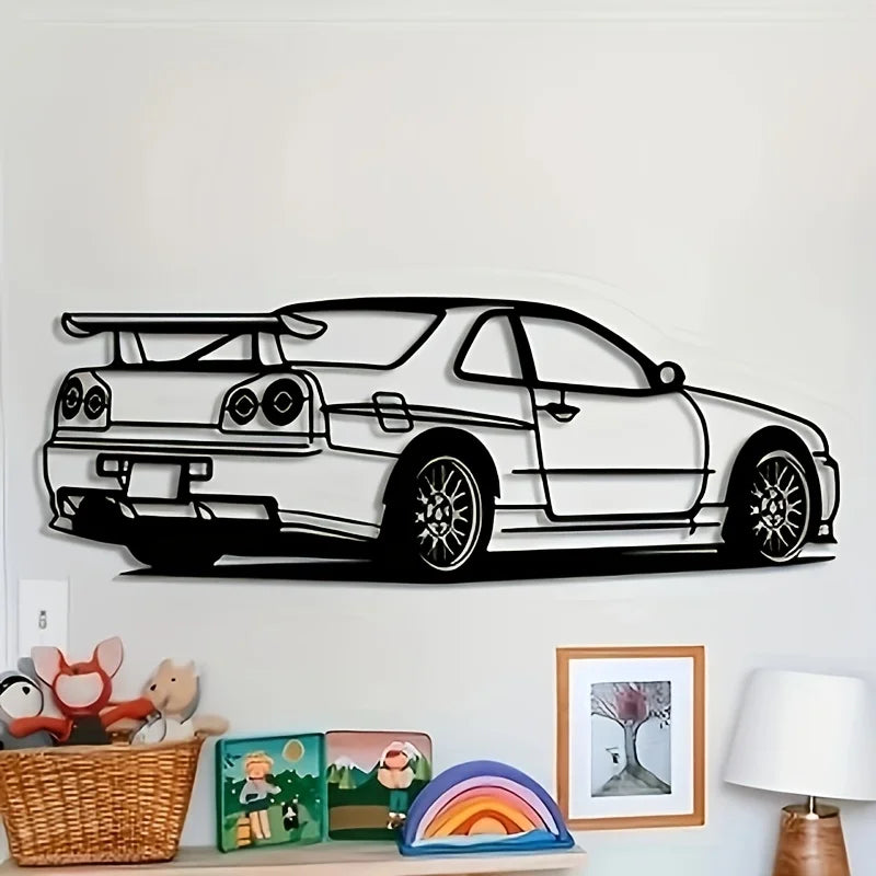 Race Car Metal Wall Art — 3D Metal Room Decor