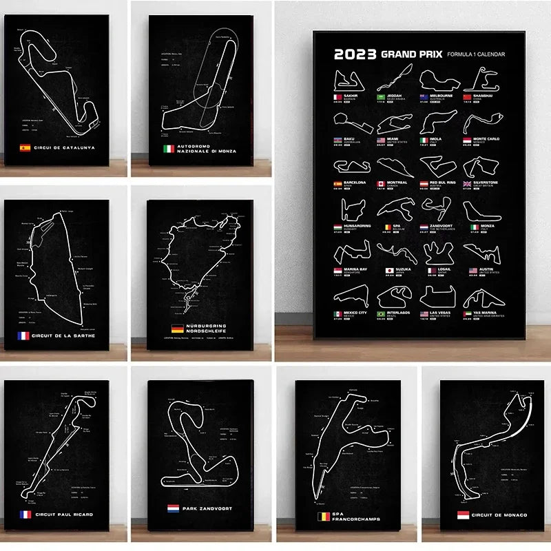 World Racing Circuits Canvas Poster — Nürburgring & Le Mans Wall Art