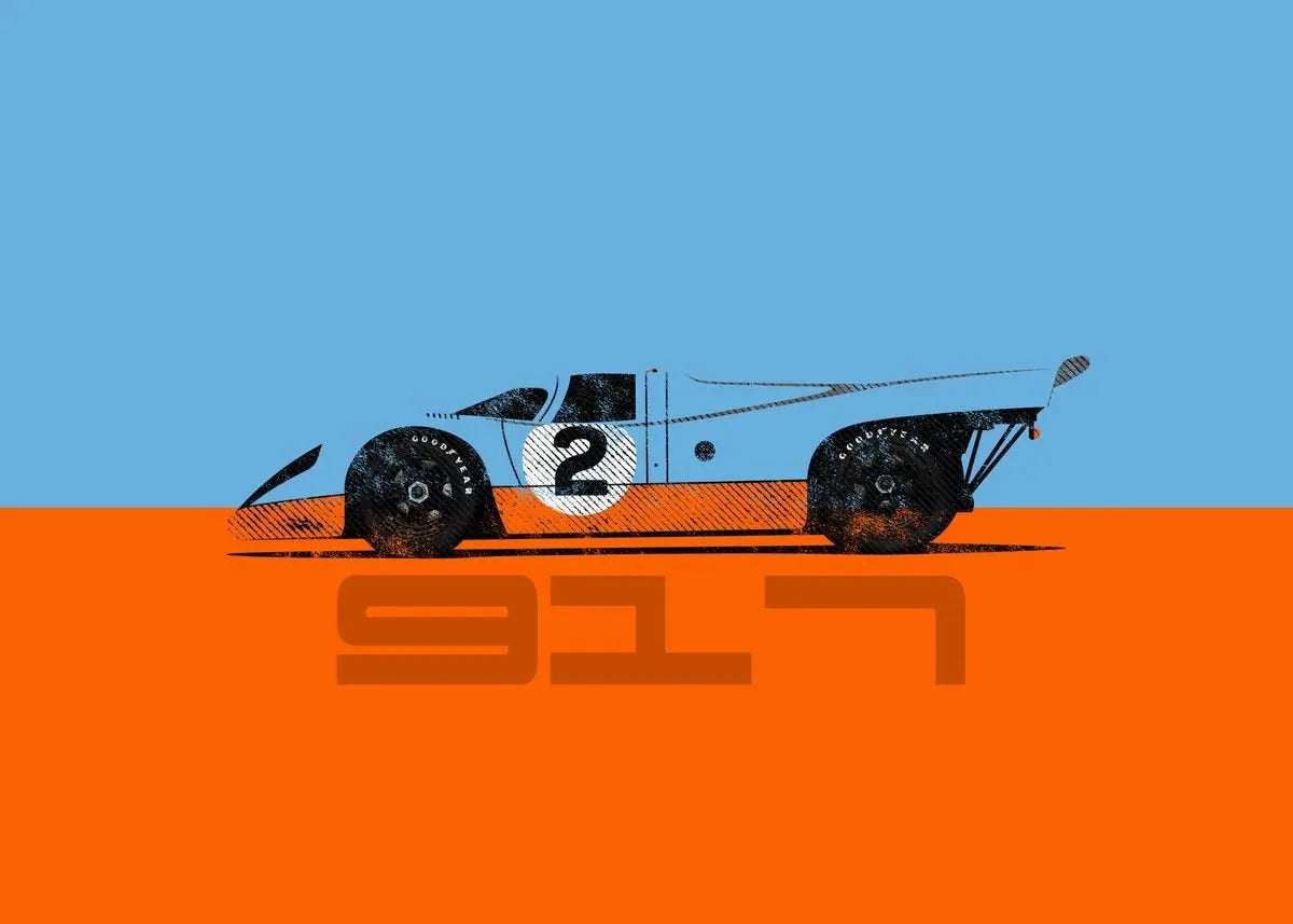 Cartoon Racing Car Canvas Poster — Motorsport Wall Art for Boys & Teens
