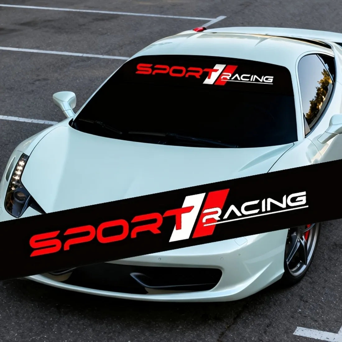 Racing Windshield Decal — Waterproof Vinyl Car Sticker