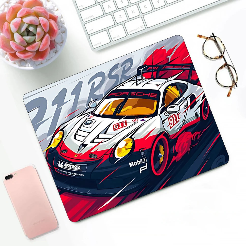 Sports Car Logo Desk Mat — Gaming Mouse Pad