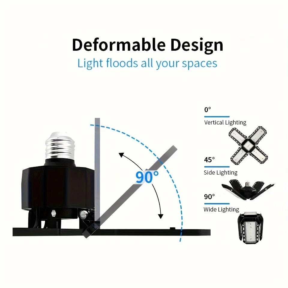 LED Garage Light Bulb — 40W 60W 80W E27 Adjustable Panel
