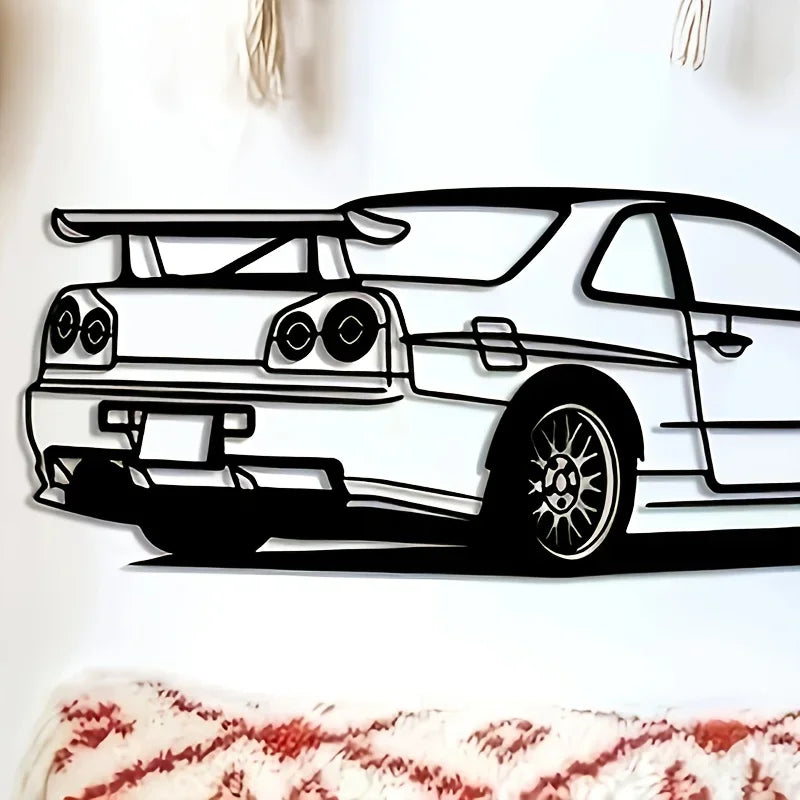 Race Car Metal Wall Art — 3D Metal Room Decor