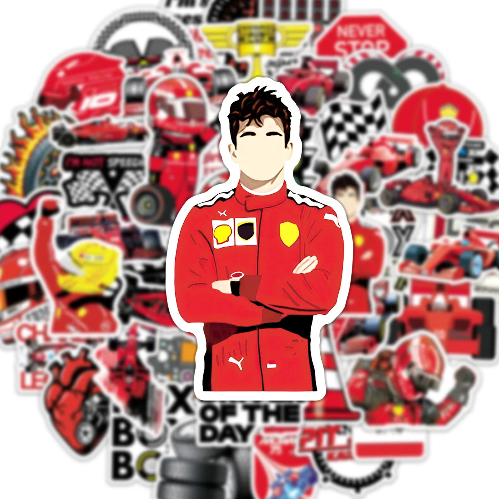 Classic Racing Sticker Pack — 50 Pcs Motorsport Decals
