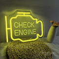 Check Engine Neon Sign — LED Garage & Man Cave Wall Art