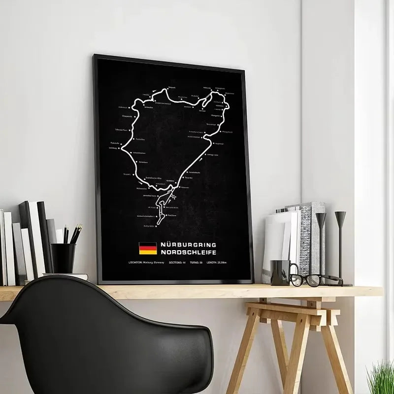 World Racing Circuits Canvas Poster — Nürburgring & Le Mans Wall Art
