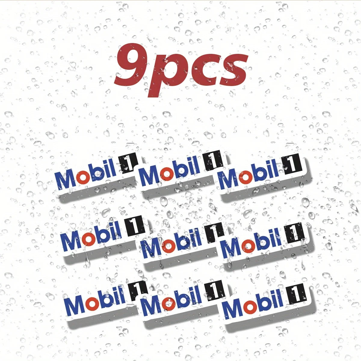 Mobil 1 Racing Sticker Pack — 9 Pcs Waterproof Decals