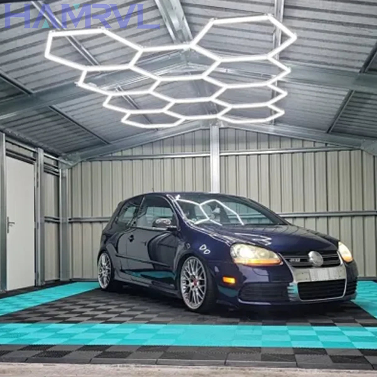Hexagon Honeycomb LED Garage Lamp — IP65 Ceiling Light
