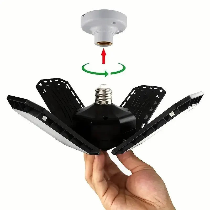 LED Garage Light Bulb — 40W 60W 80W E27 Adjustable Panel