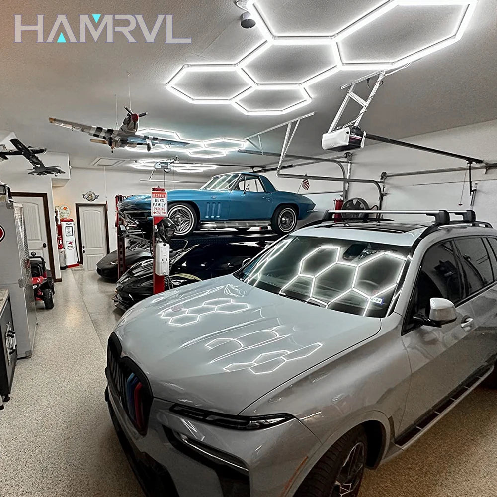 Hexagon Honeycomb LED Garage Lamp — IP65 Ceiling Light