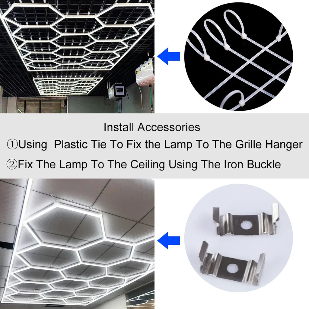 Honeycomb LED Tube Garage Light — Ceiling Strip Lamp