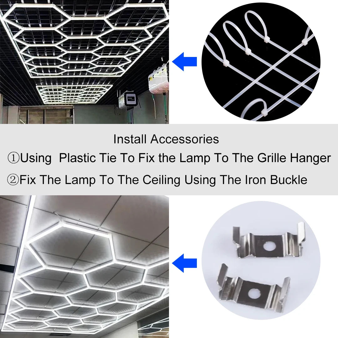 Honeycomb LED Tube Light — Garage & Workshop Ceiling Lamp