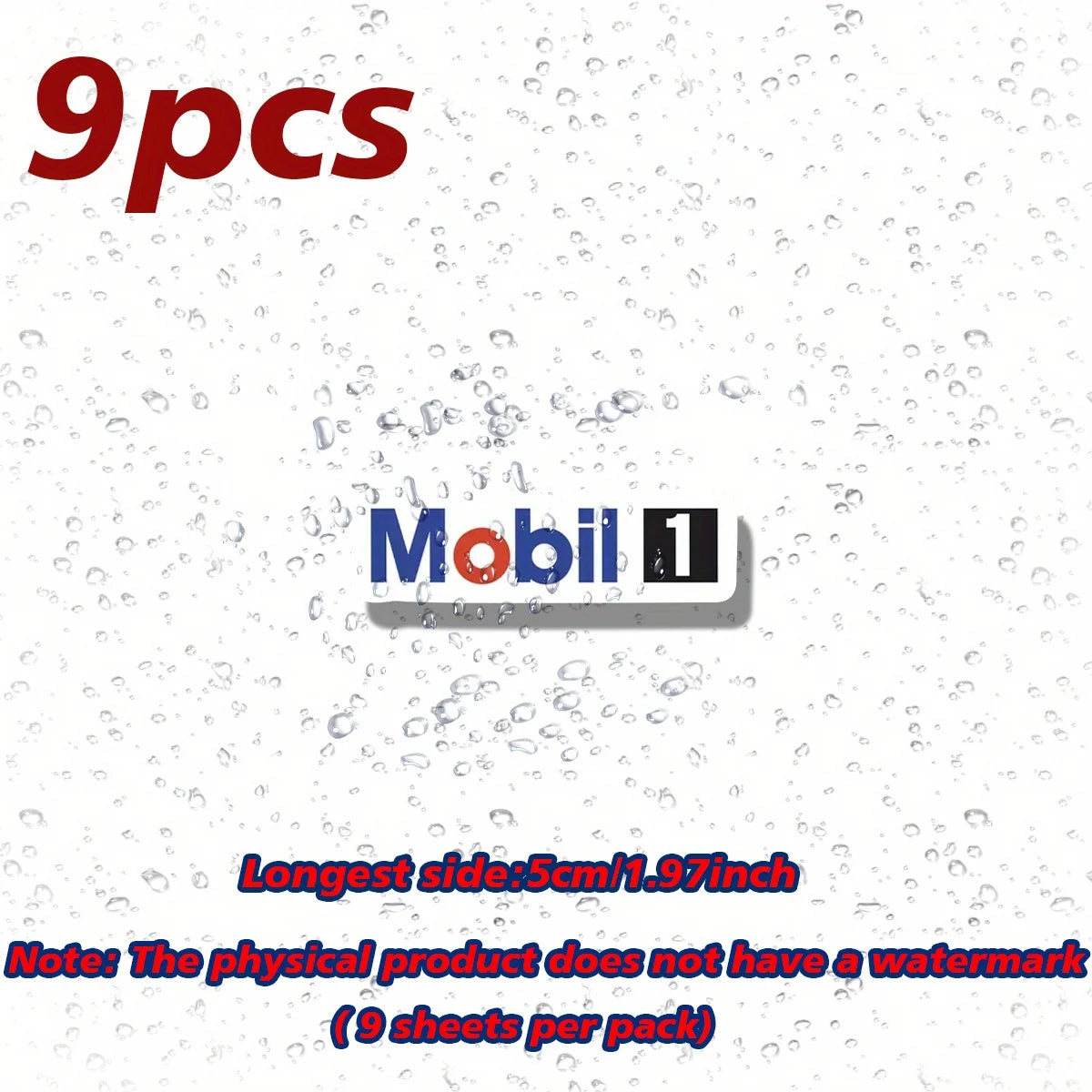 Mobil 1 Racing Sticker Pack — 9 Pcs Waterproof Decals