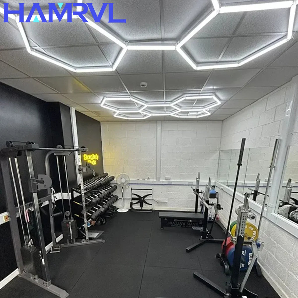 Hexagon Honeycomb LED Garage Lamp — IP65 Ceiling Light