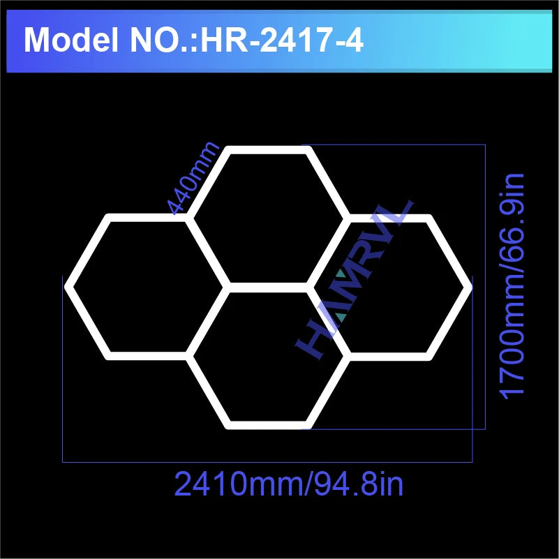 Hexagon Honeycomb LED Garage Lamp — IP65 Ceiling Light