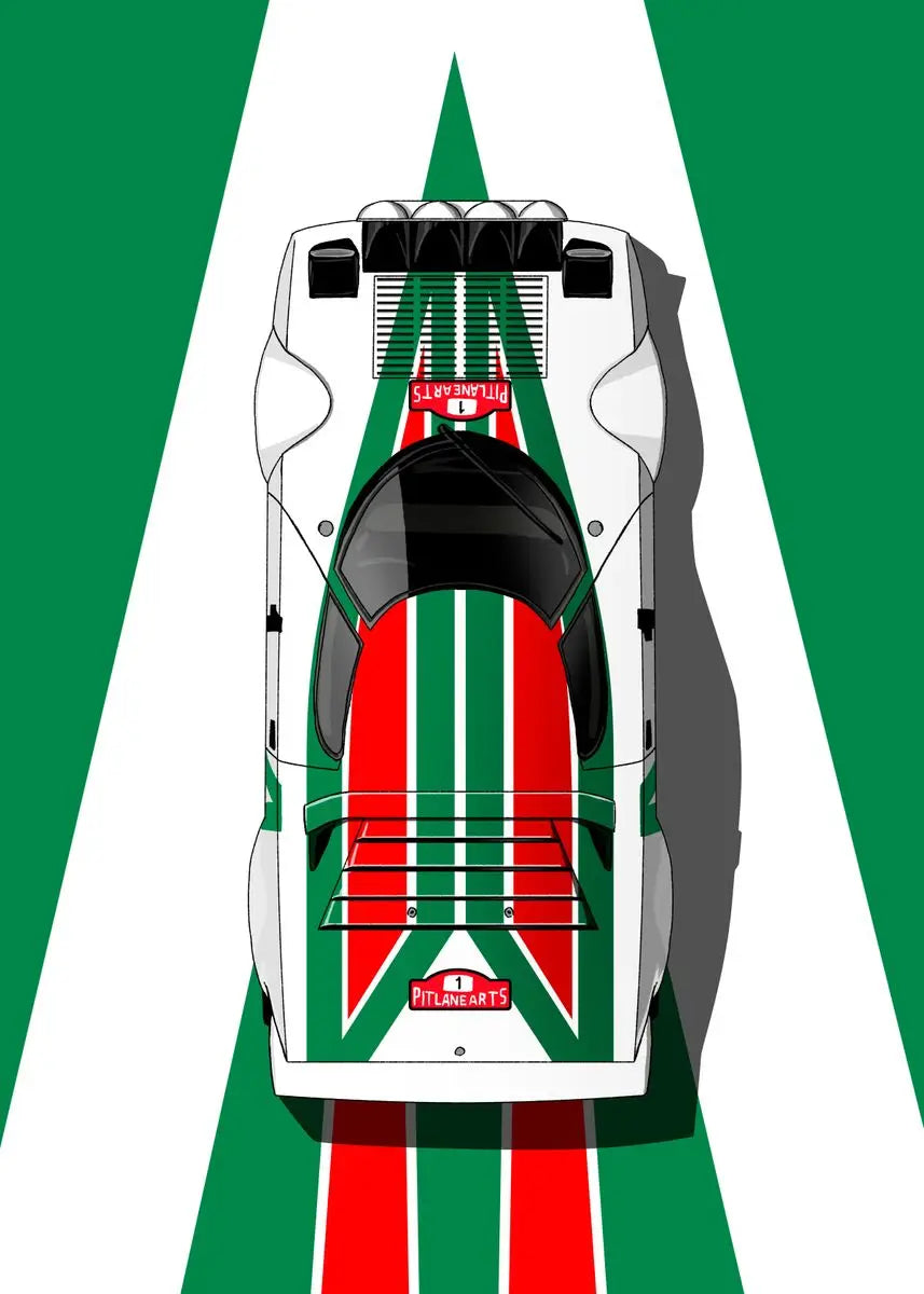 Cartoon Racing Car Canvas Poster — Motorsport Wall Art for Boys & Teens