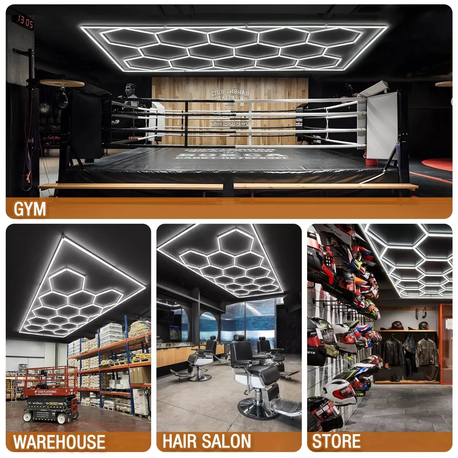 Honeycomb LED Tube Garage Light — Ceiling Strip Lamp