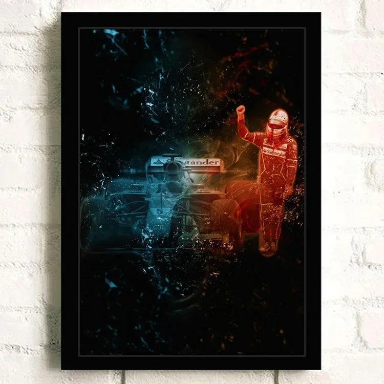 F1 Racing Car Canvas Poster — Motorsport Wall Art