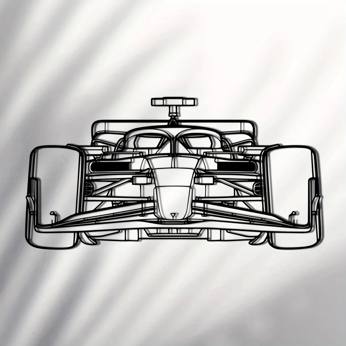 Racing Car Silhouette Metal Wall Art — Black Iron Garage Decor