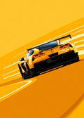 Cartoon Racing Car Canvas Poster — Motorsport Wall Art for Boys & Teens