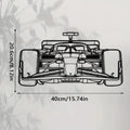 Racing Car Silhouette Metal Wall Art — Black Iron Garage Decor
