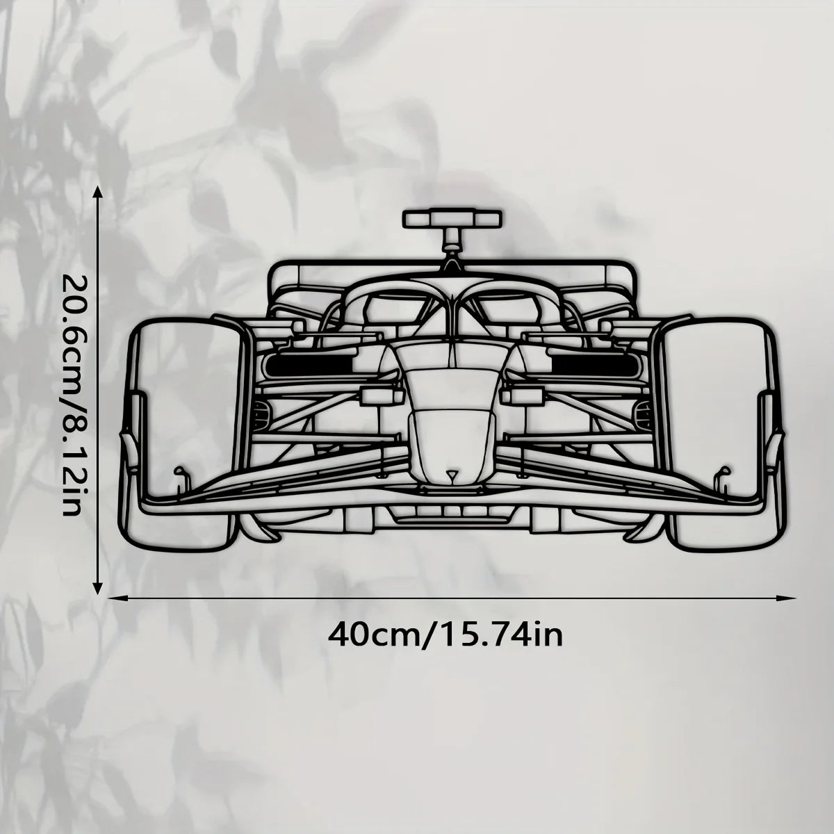 Racing Car Silhouette Metal Wall Art — Black Iron Garage Decor