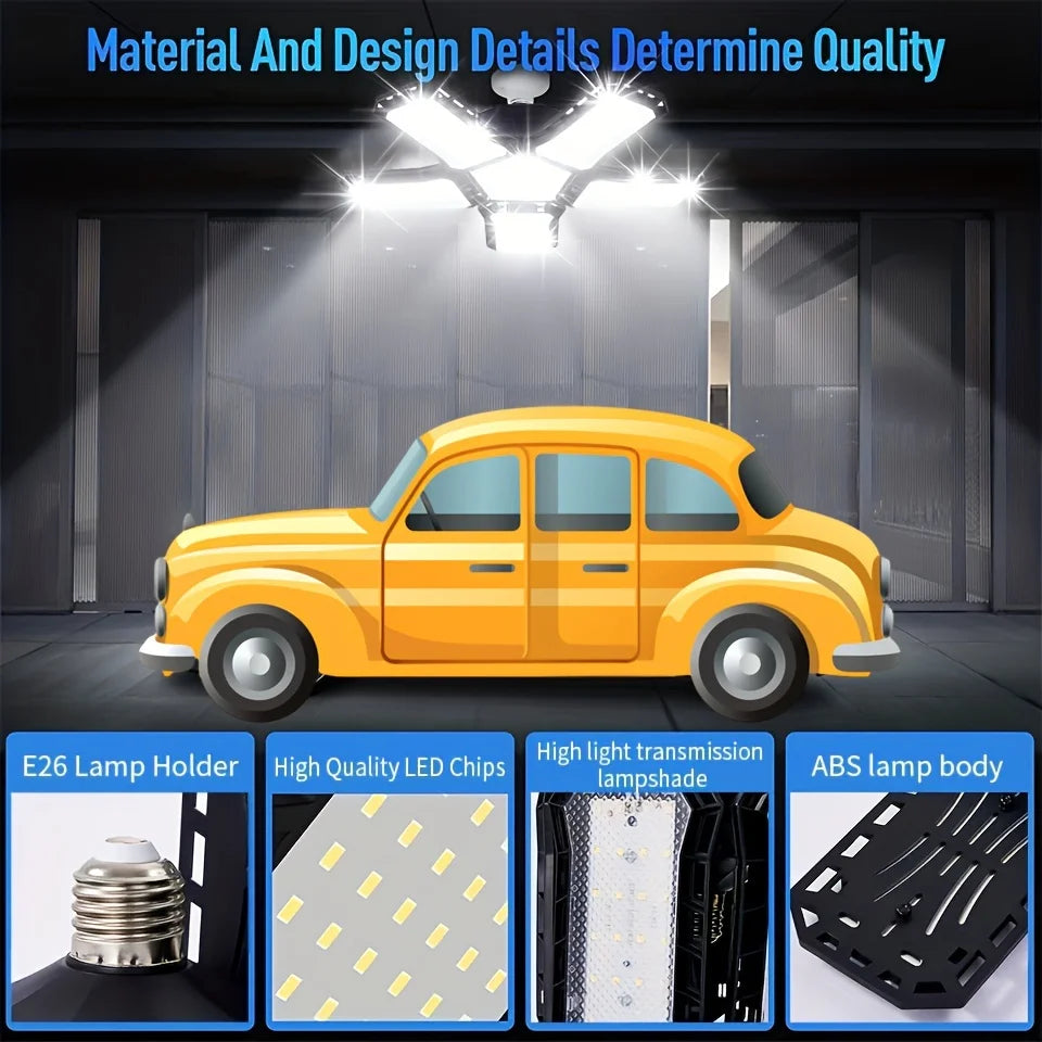 LED Garage Light Bulb — 40W 60W 80W E27 Adjustable Panel