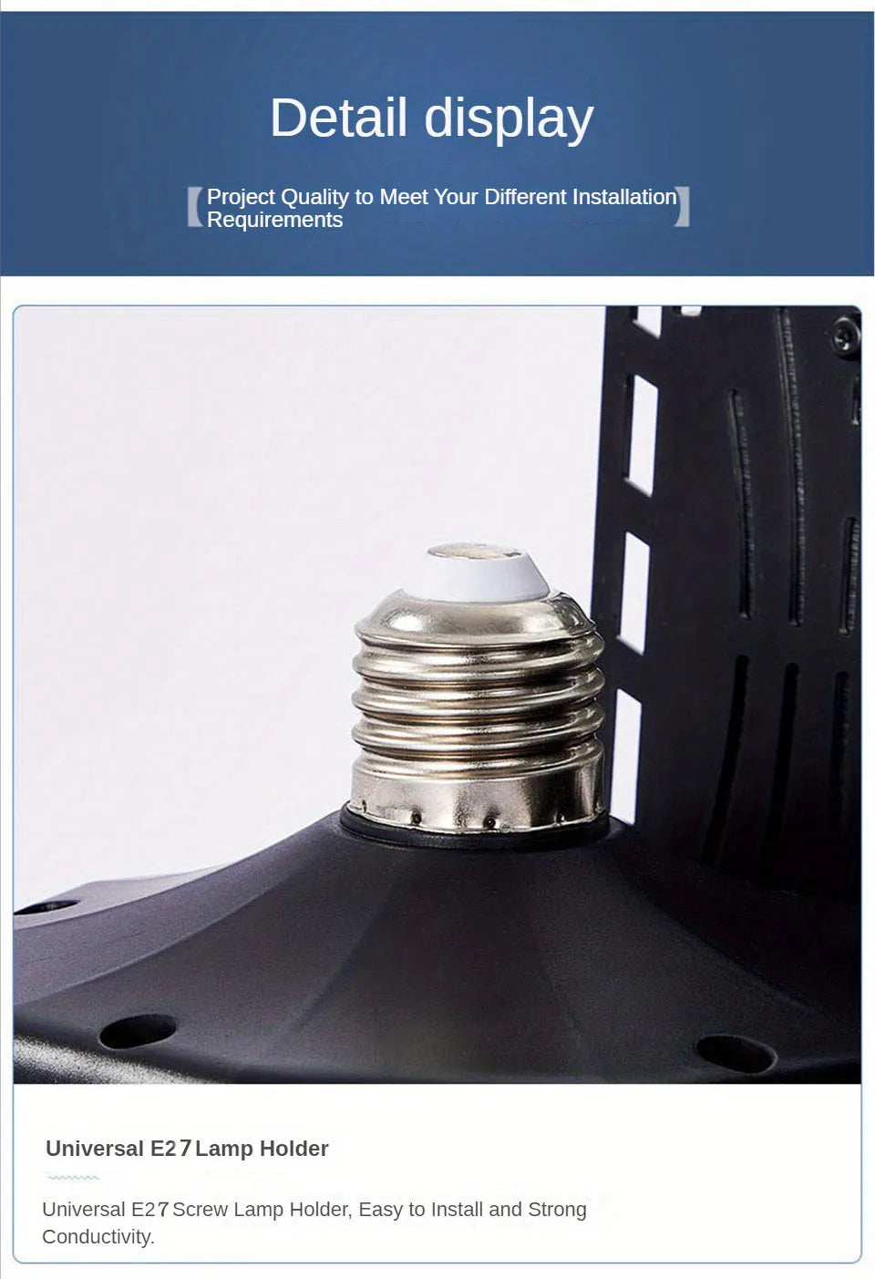 LED Garage Light Bulb — 40W 60W 80W E27 Adjustable Panel