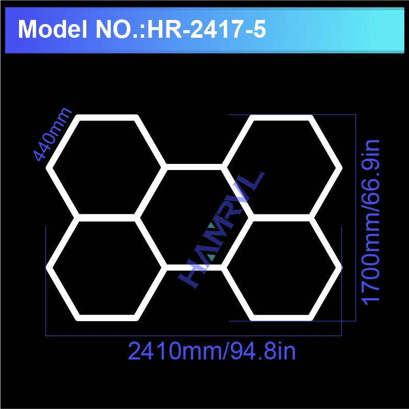 Hexagon Honeycomb LED Garage Lamp — IP65 Ceiling Light