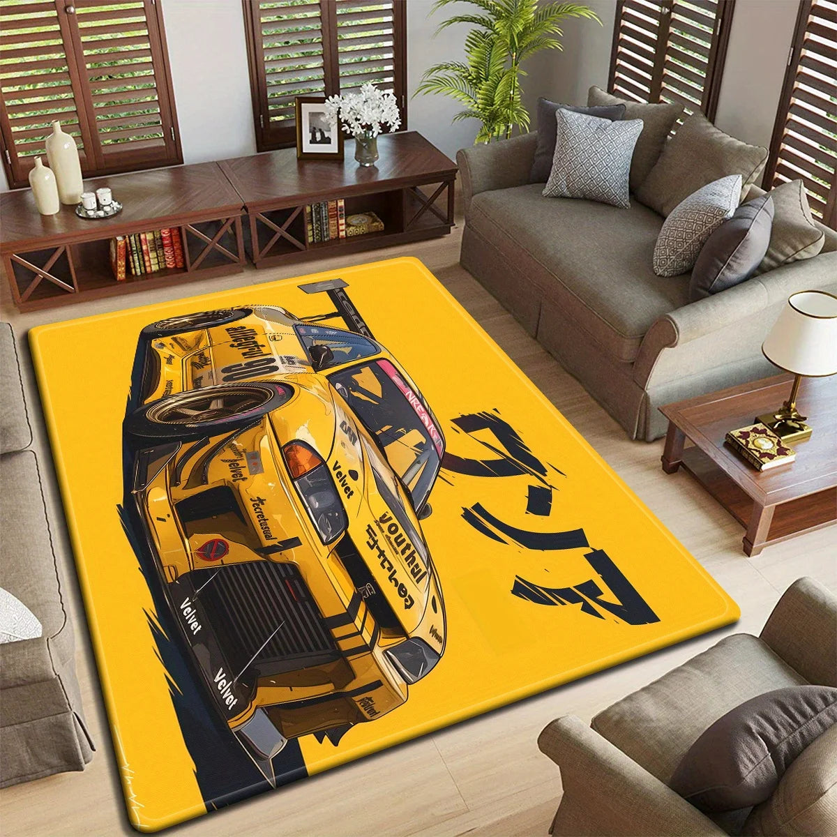 Racing Grid Rug — Motorsport Room Mat