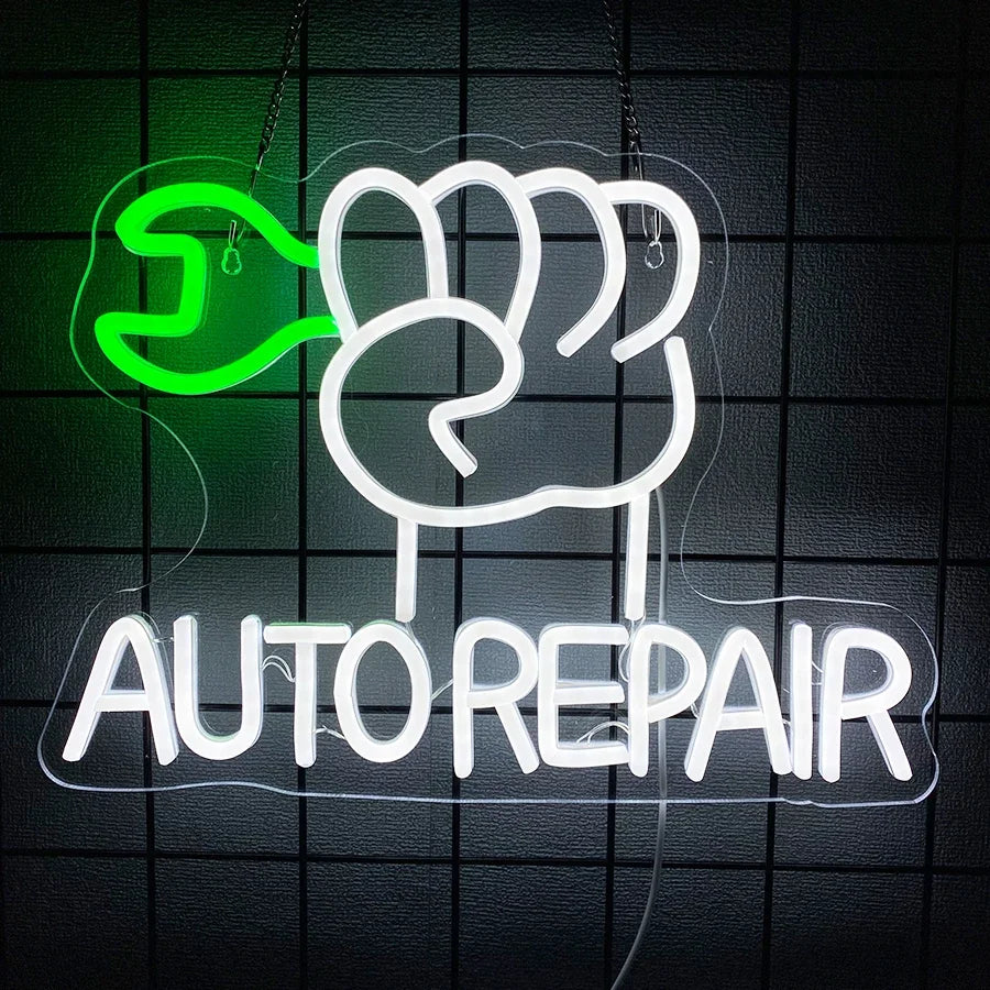 Auto Repair Neon LED Sign — Garage & Man Cave Wall Light