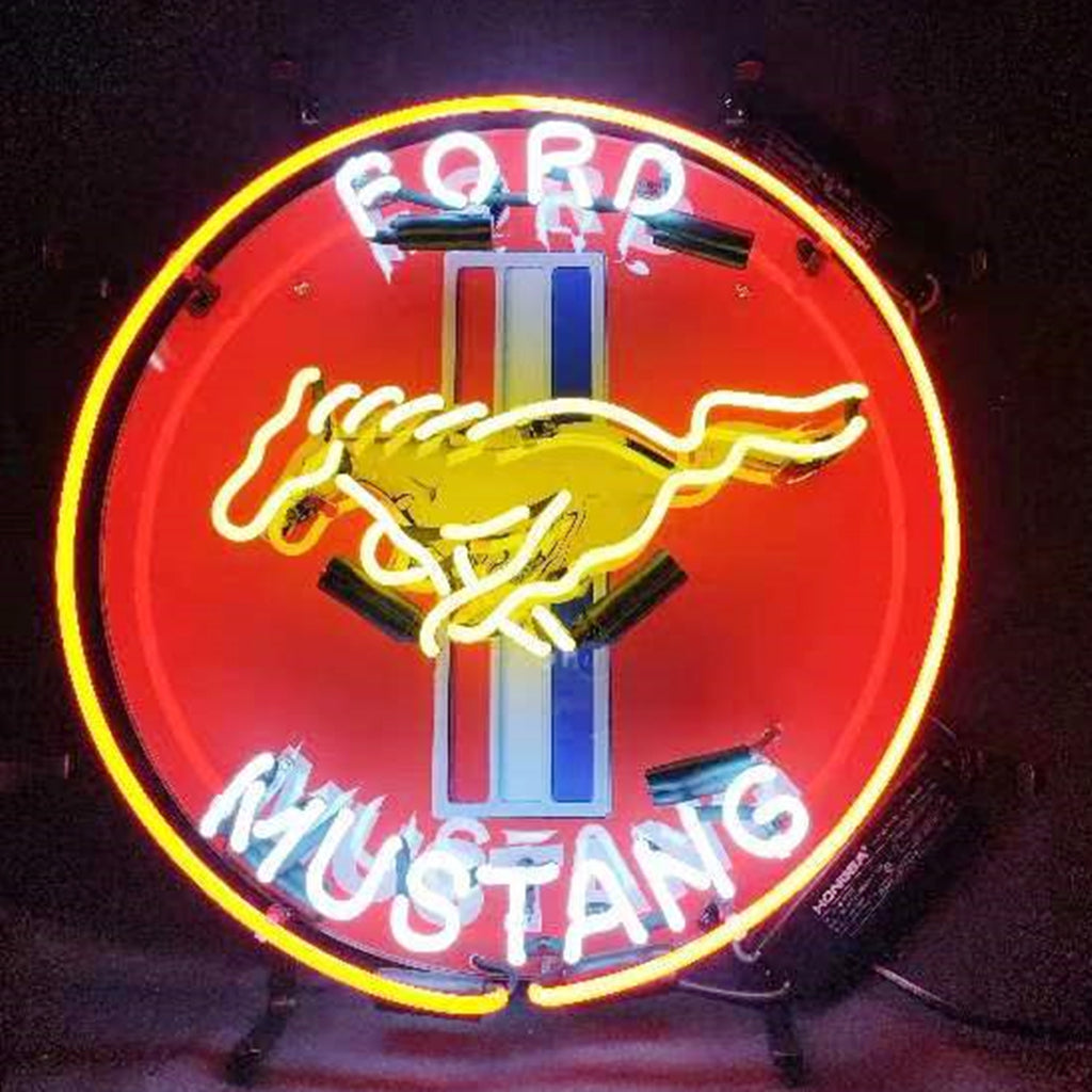 Ford Mustang Neon Sign — Garage & Room Wall Light