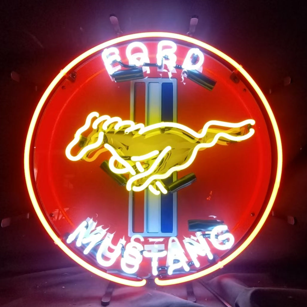 Ford Mustang Neon Sign — Garage & Room Wall Light