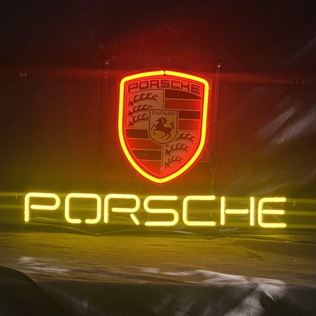 Porsche Neon Sign — Garage & Room Wall Light