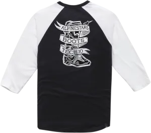 ALPINESTARS Booted Raglan T-Shirt - Black/White - XL 1210710041020XL