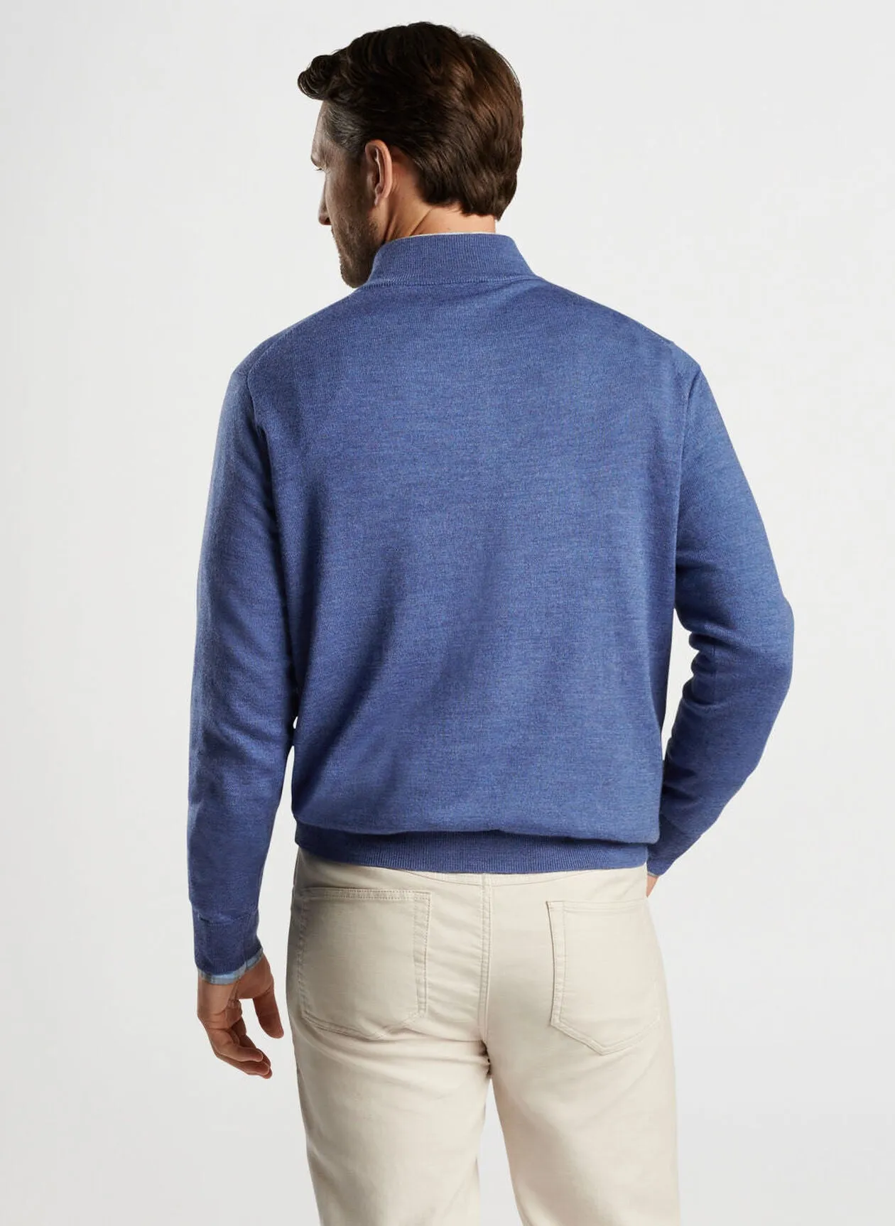 Autumn Crest Quarter-Zip in Ocean Blue by Peter Millar