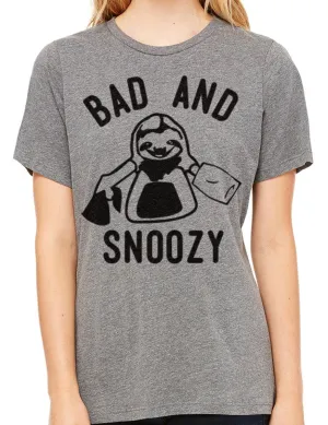 BAD & SNOOZY Sloth Unisex Gray T-Shirt